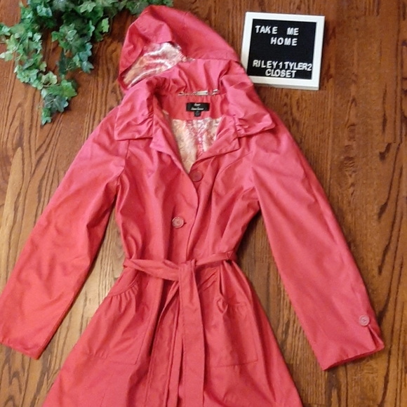 dennis basso Jackets & Blazers - DENNIS BASSO pink rain hooded jacket
